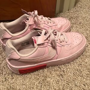 Pink Nike Air Forces Size 9.5